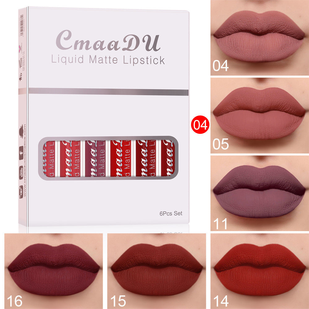 6-Box Matte Waterproof Lipstick