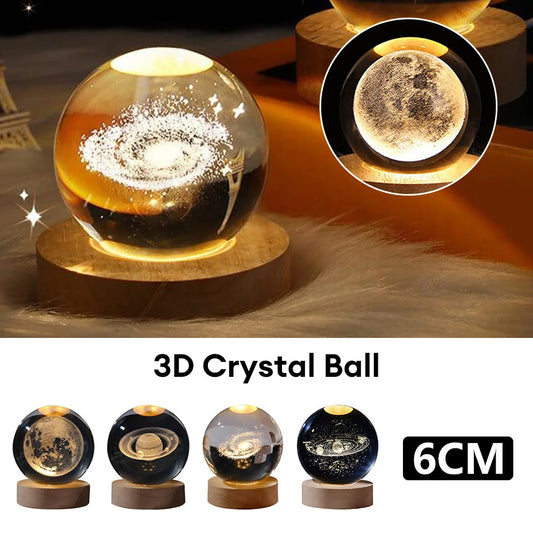 Luminous Starry Sky Moon Crystal Ball Night Lamp