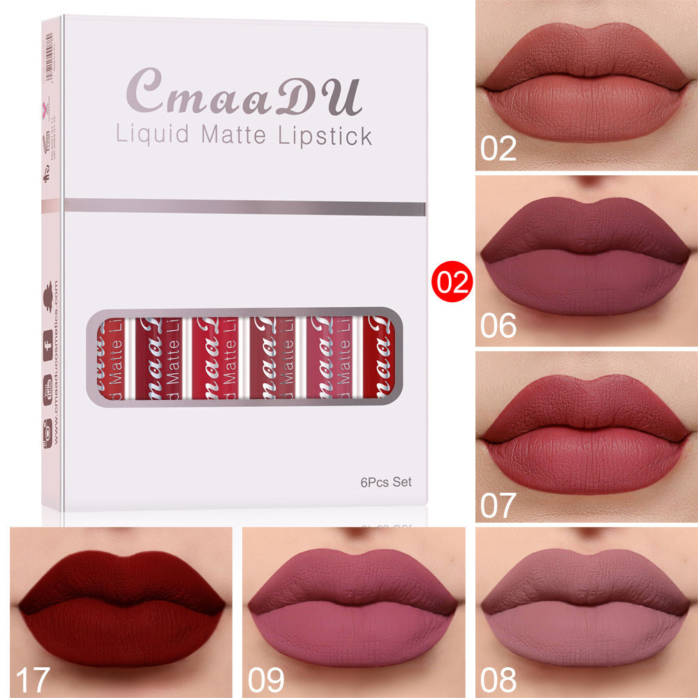 6-Box Matte Waterproof Lipstick