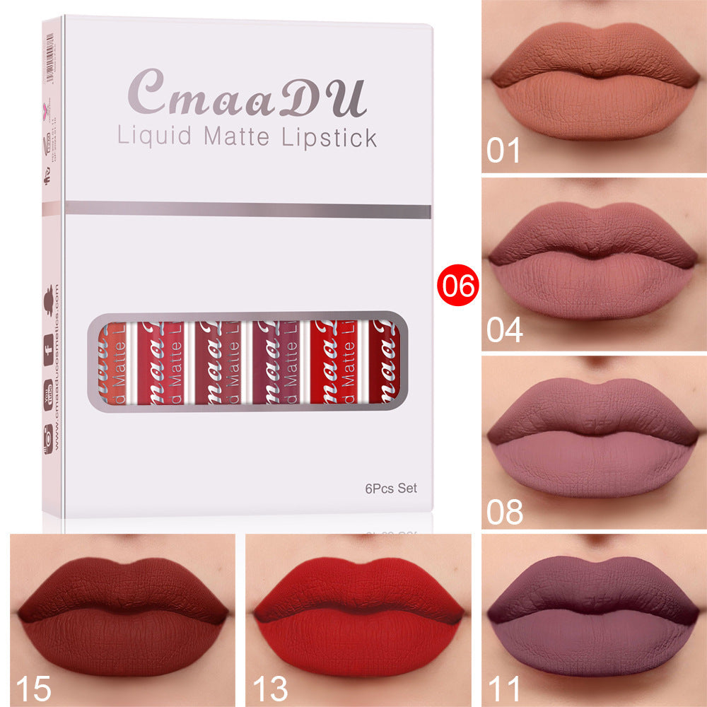 6-Box Matte Waterproof Lipstick