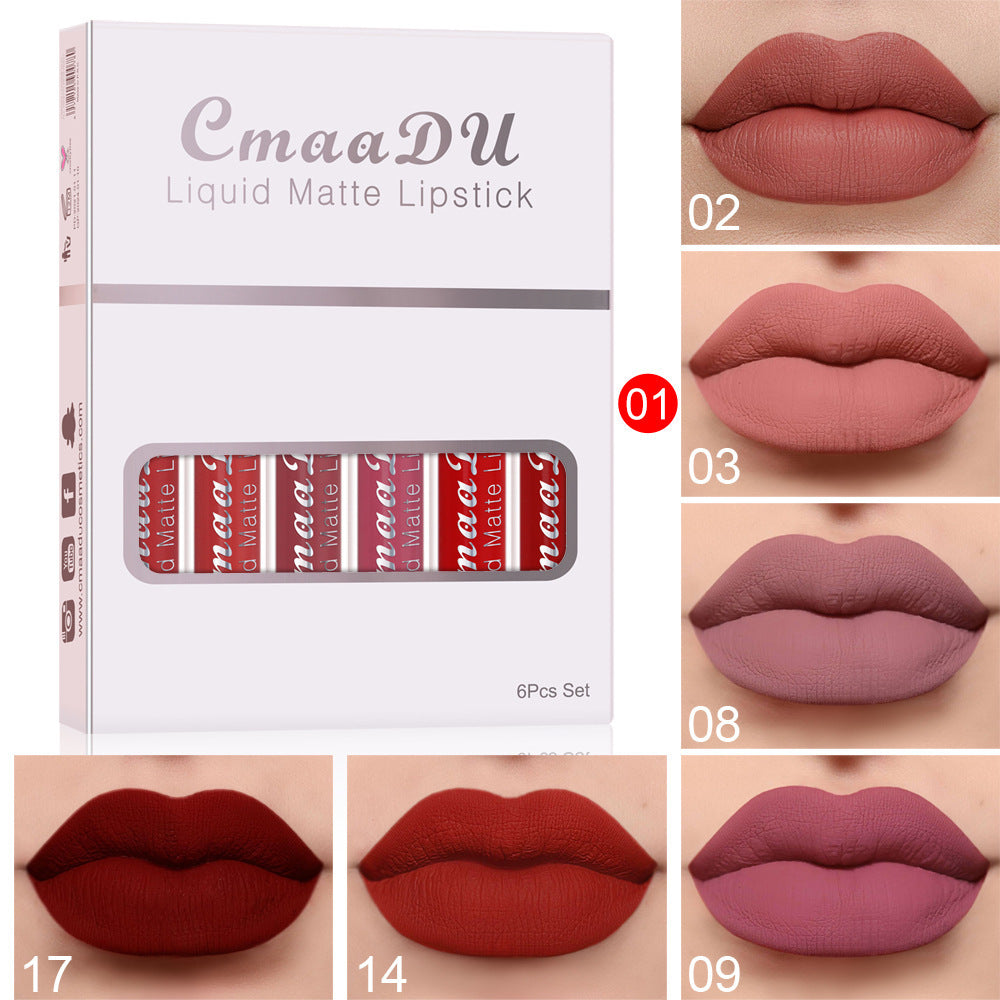 6-Box Matte Waterproof Lipstick